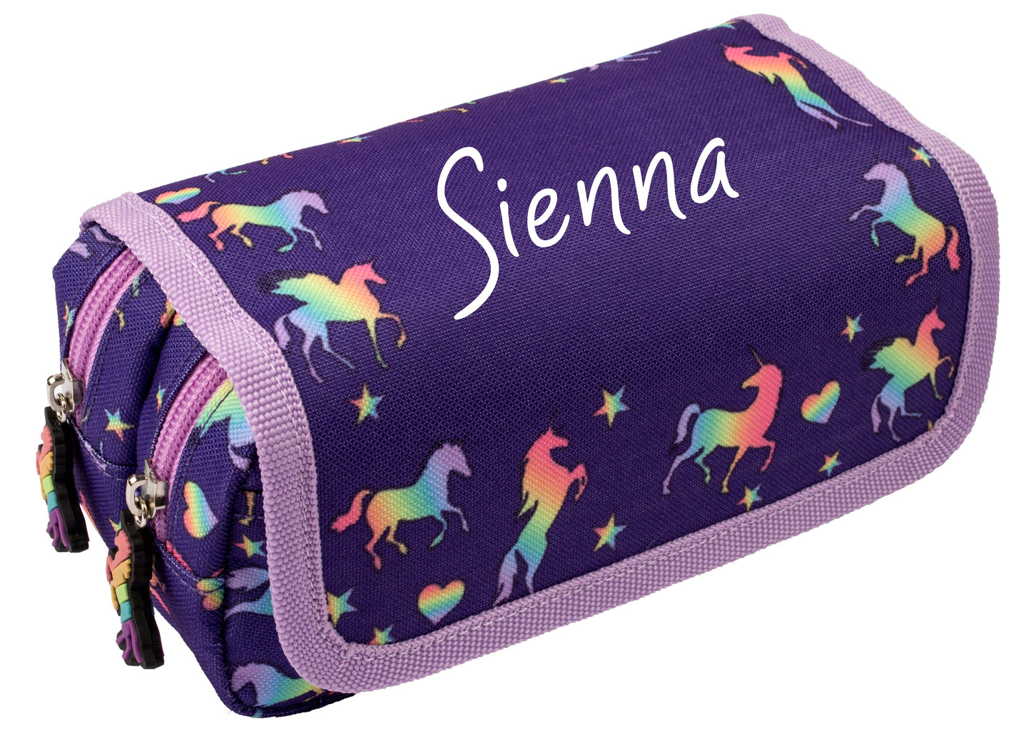 Trousse personnalisée - Licornes violettes
