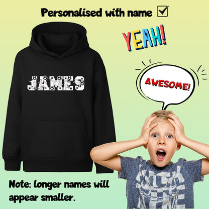 Fringoo football Sweat à capuche noir garçon Cotton Rich Soft Hooded Sweatshirt- football Alphabet noir