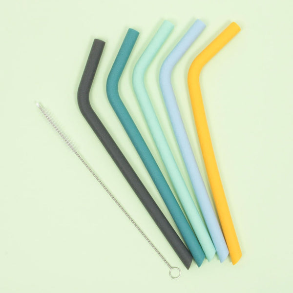Coffret de 5 Pailles en Silicone Sun & Sky