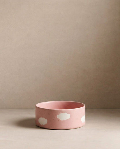 Pink Cloud Stoneware Pet Bowl 16,5cm 2 Pieces Set