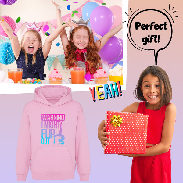 Sweat à capuche gymnastique – Fringoo Gymnastic for Cotton Rich Soft Hooded – Gymnastic Flip out- rose