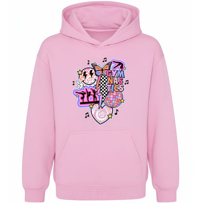 Fringoo Gymnastic Hoodie for Kids Cotton Rich Soft Hooded Sweatshirt - Gymnastic Vibes - Pink