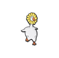 Broche Pato Branco com Girassol