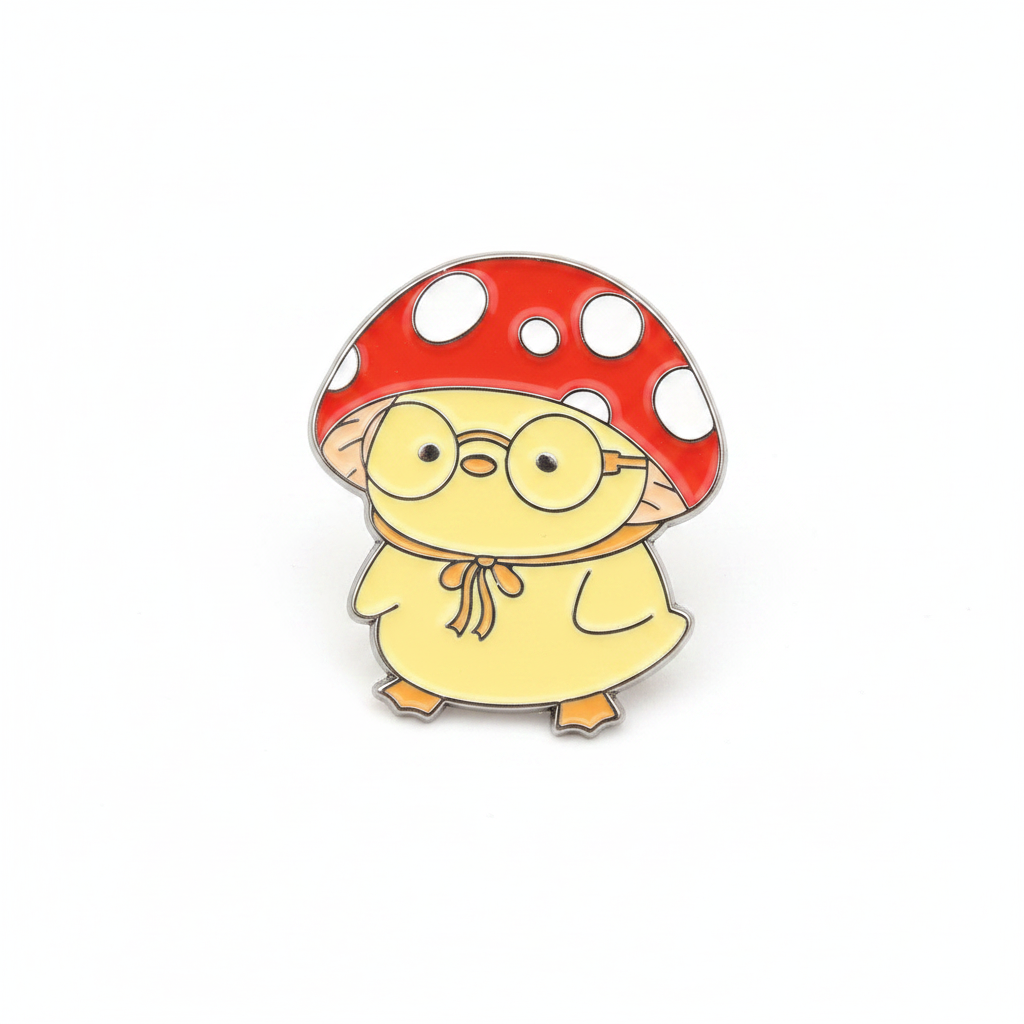 Yellow Duck Mushroom Pin