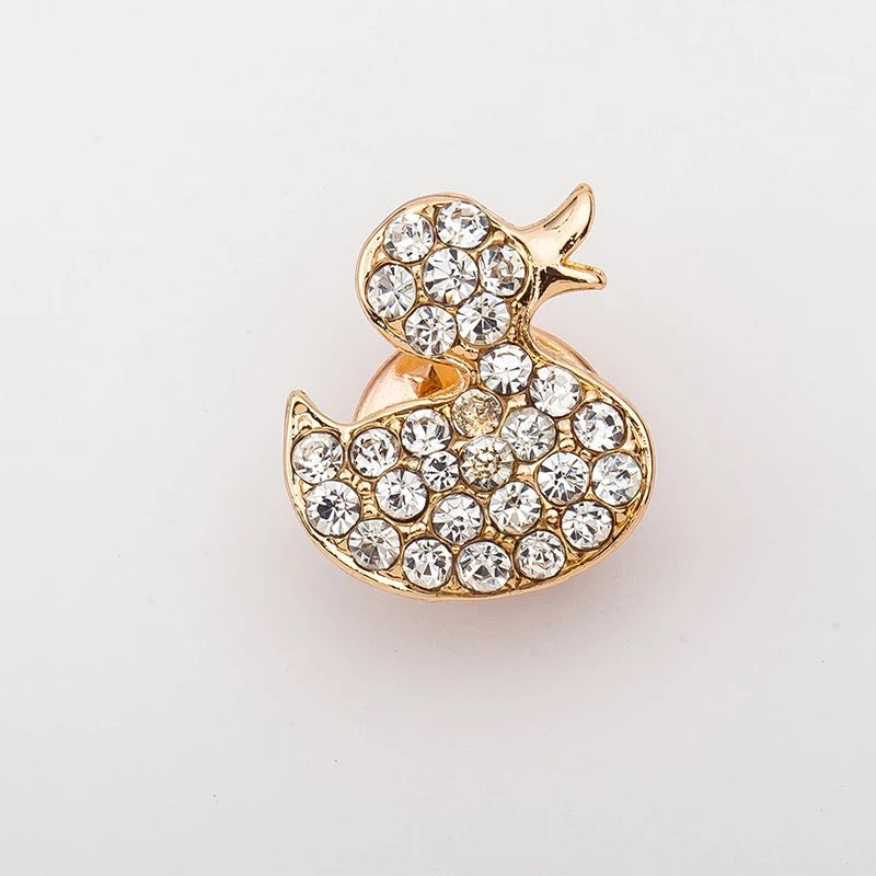 Pin de pato con diamantes de imitación