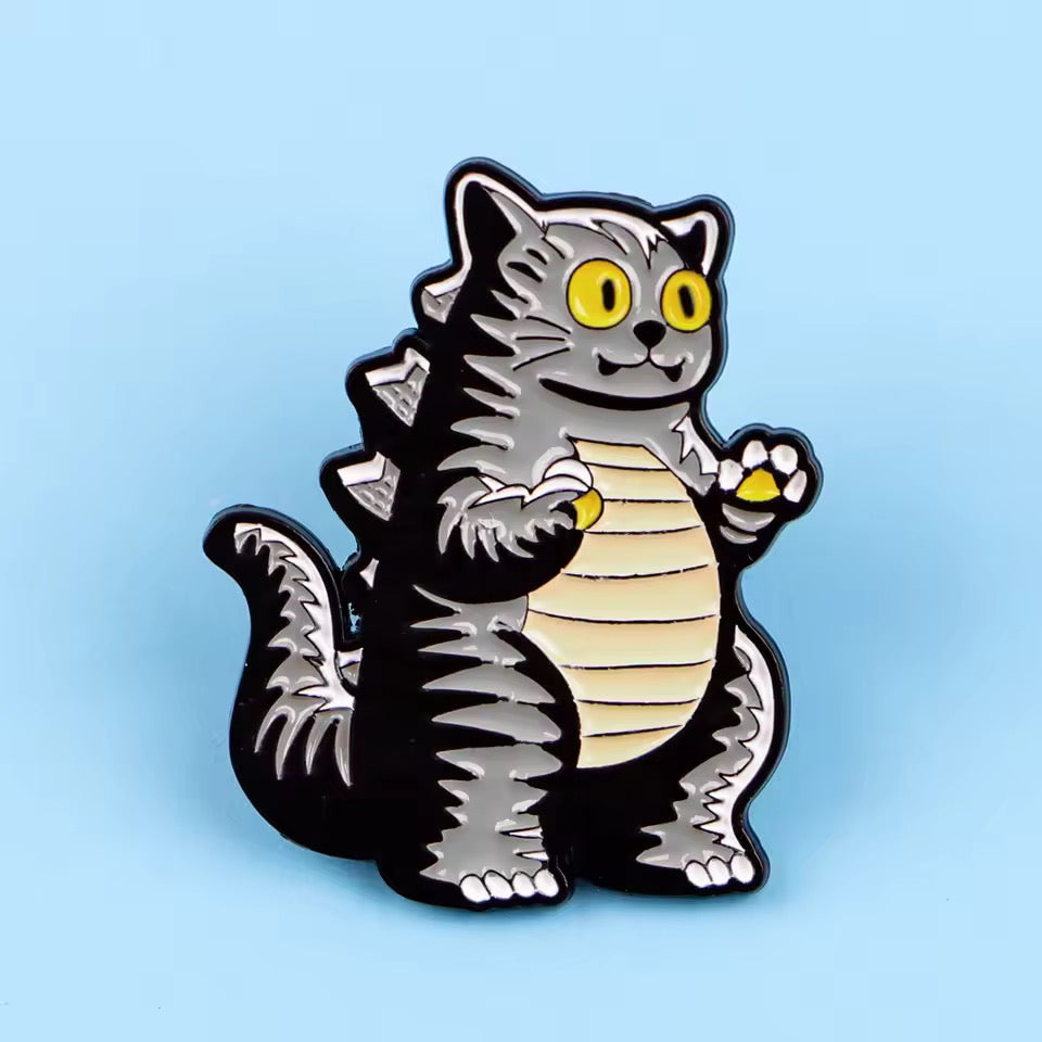 Pin's Chat "Catzilla"