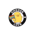 Pin de pato amarillo "Elige el amor"