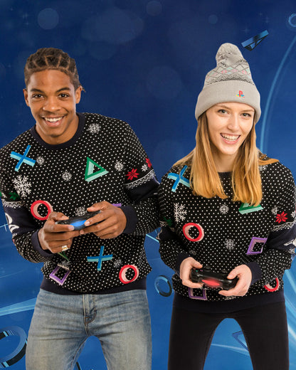 Pull de Noël PlayStation Symbols noir - vue 2