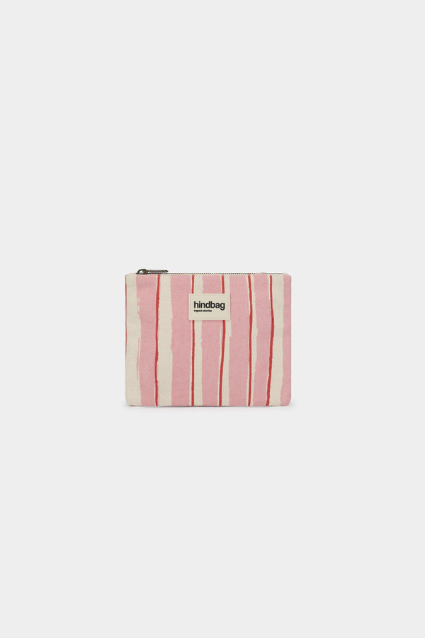 Pochette Lou Rayures Rouge et Rose