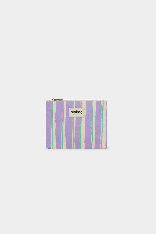 Pochette Lou Rayures Vert et Parme