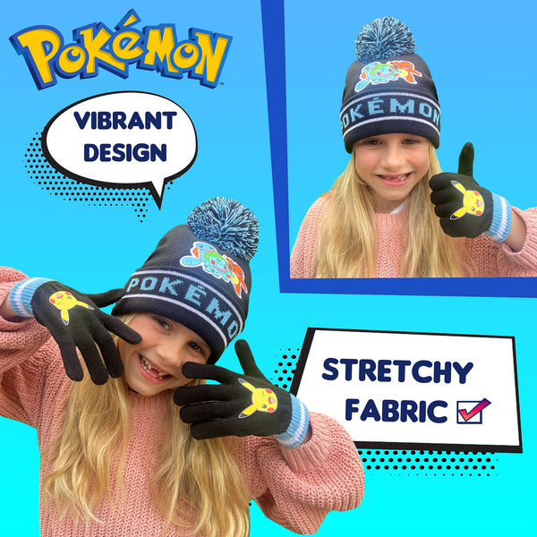 Ensemble bonnet et gants Pokemon