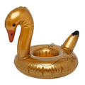 Porta-copos insuflável em formato de cisne dourado