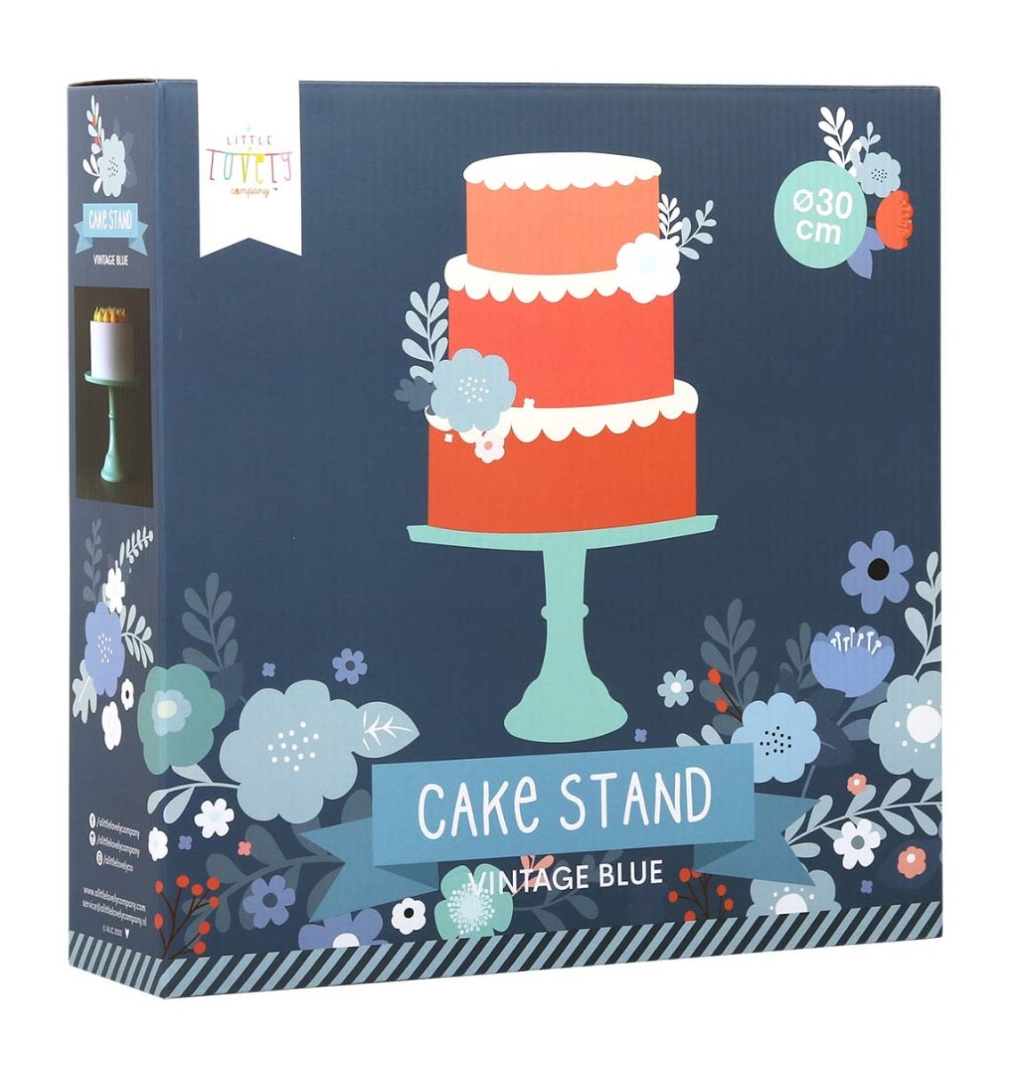 Présentoir à gâteau - grand format - bleu vintage – vue 5 – A Little Lovely Company
