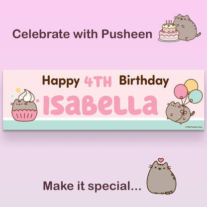 Pusheen Birthday Banner for enfant