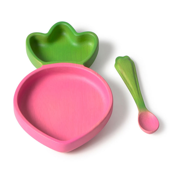 Ramona le Radis – Ensemble assiette et cuillère bébé – vue produit 2