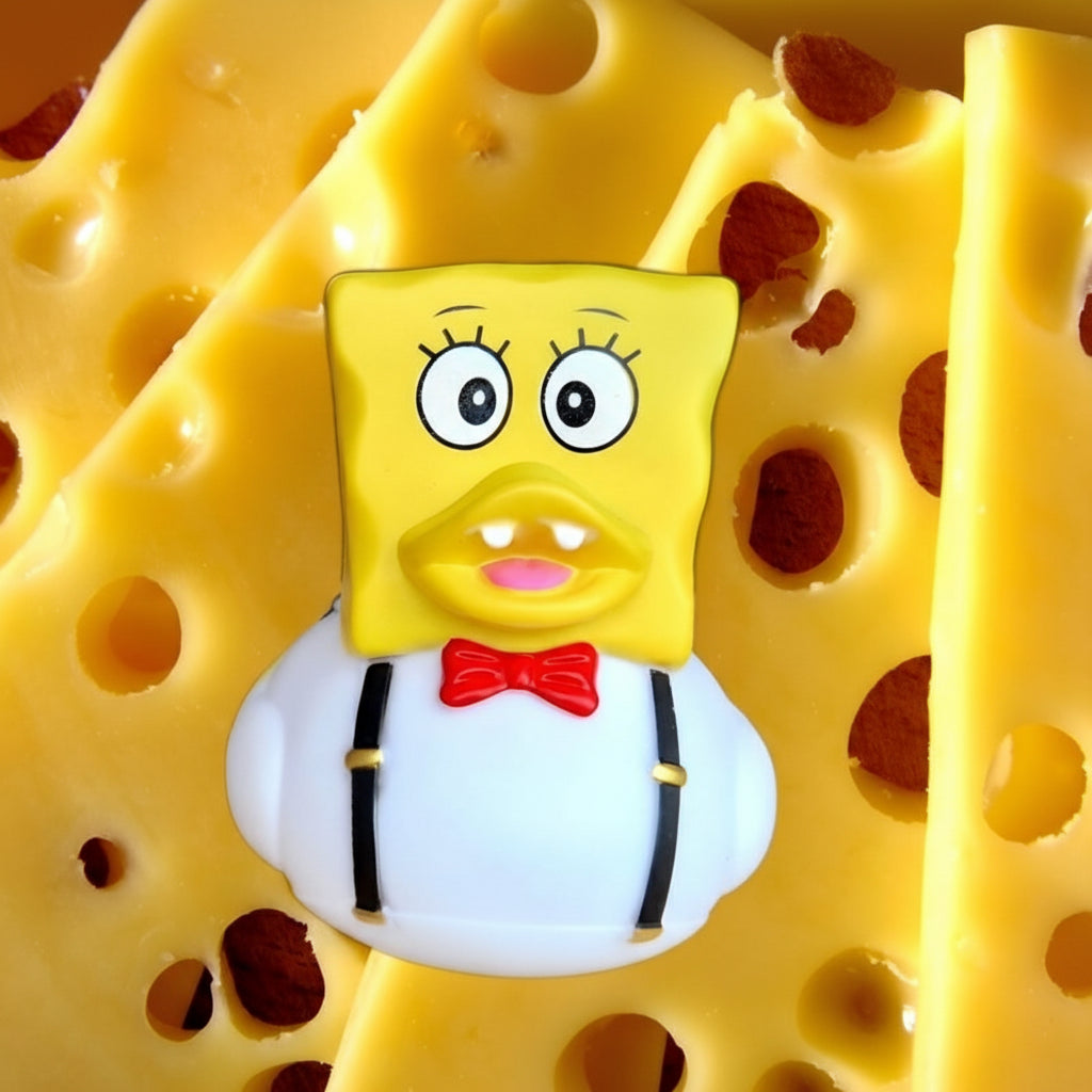 Pato cabeza de gruyère