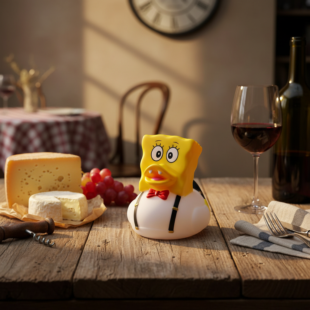 Pato cabeza de gruyère