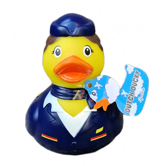 Azafata de vuelo de patos morena