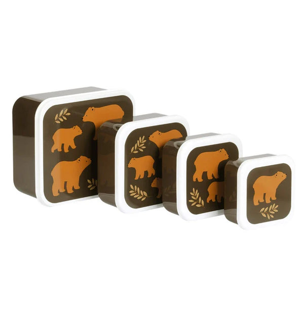 Confezione da 4 scatole per snack e pranzo a tema orso