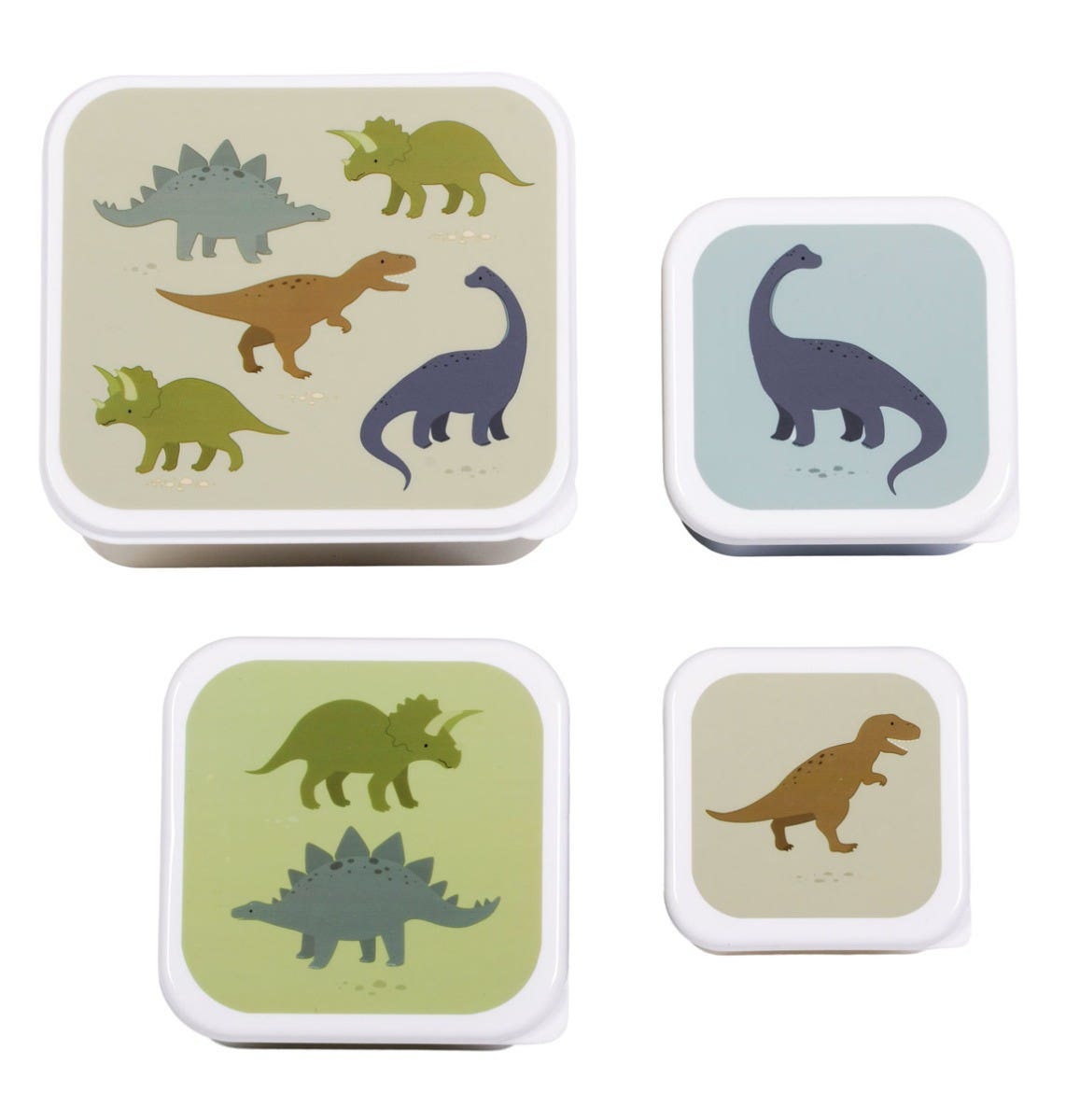 Lot de 4 boîtes repas et goûter - Dinosaures – A Little Lovely Company