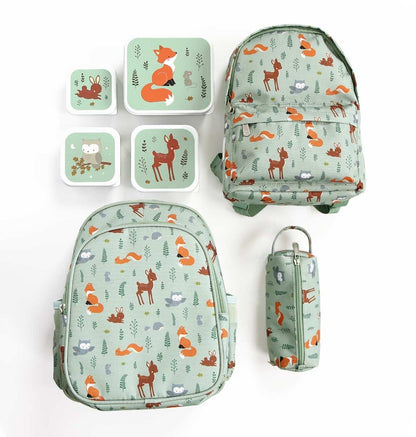 Lot de 4 boîtes repas et goûter - Amis de la forêt - sauge – vue 5 – A Little Lovely Company