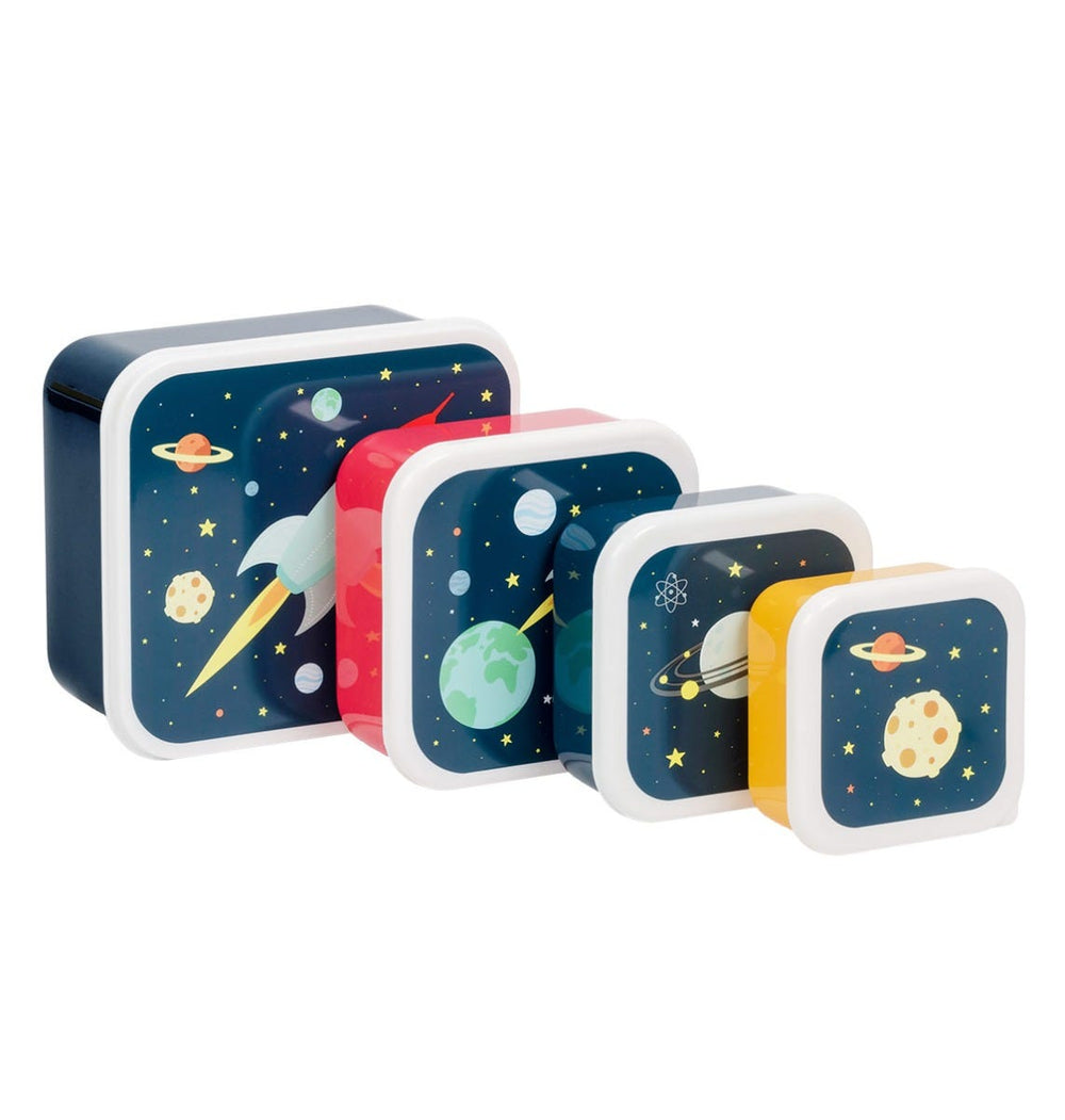 Lot de 4 boîtes repas et goûter - Espace