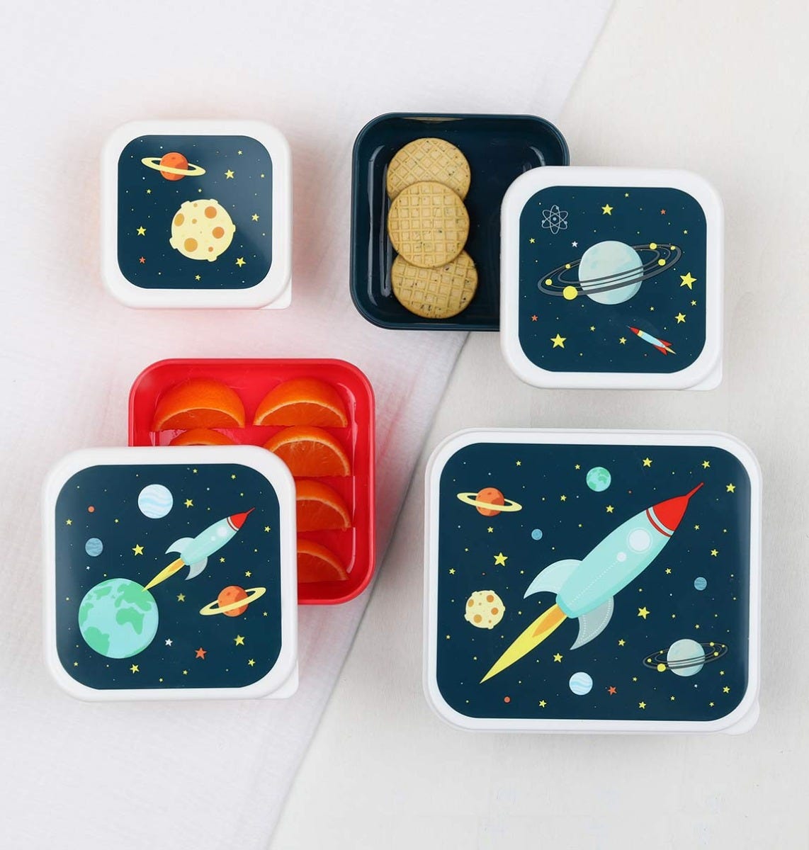 Lot de 4 boîtes repas et goûter - Espace