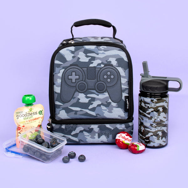 Gourde en acier inoxydable avec paille – 350ml – Game Pad Camo