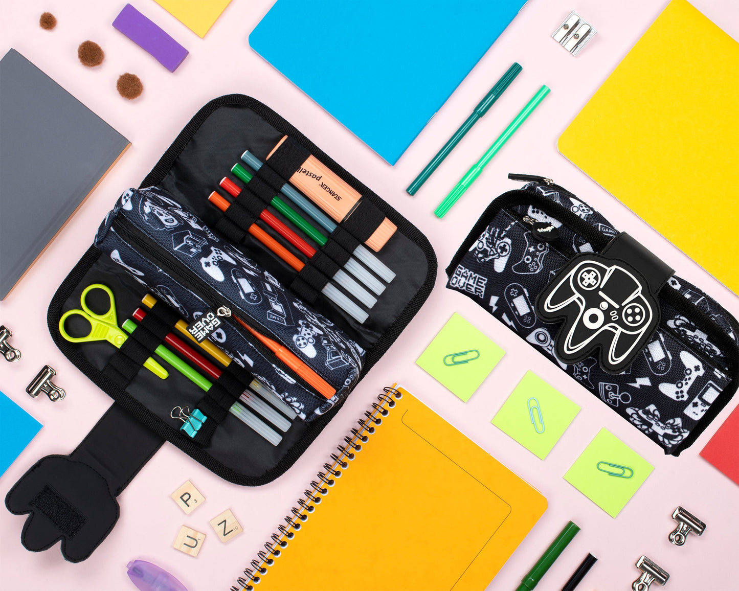 Trousse scolaire avec patch en silicone – Game On