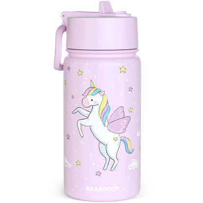 Thermo Kinder Trinkflasche Edelstahl - Einhorn lila