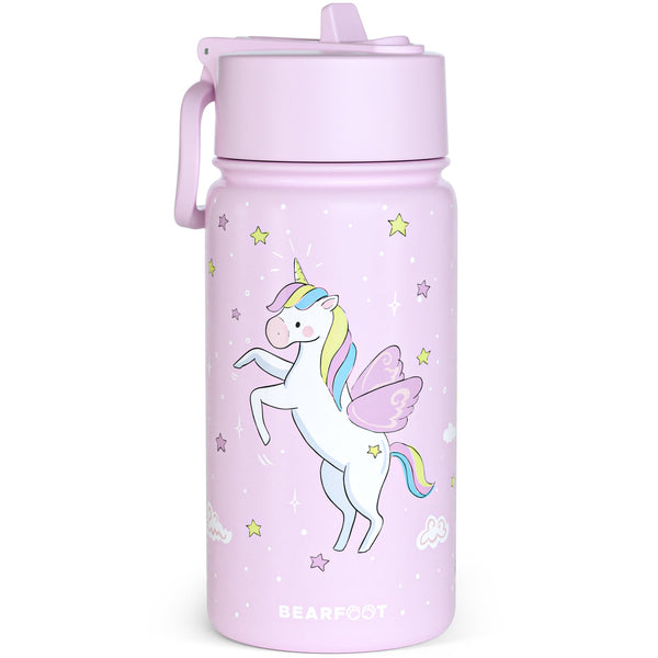 Thermo Kinder Trinkflasche Edelstahl - Einhorn lila
