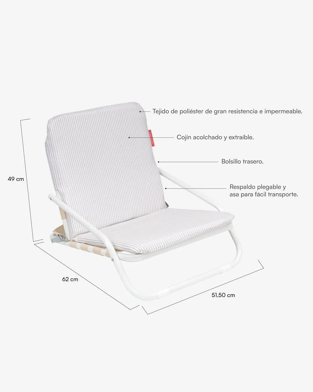 Silla pequeña playa beige - EDEN