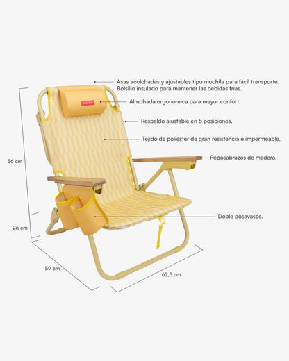 Silla plegable playa amarilla - ODIN