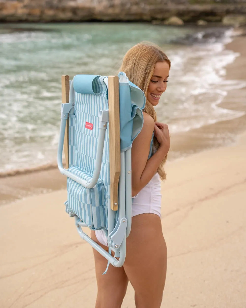 Blue folding beach chair - ODIN