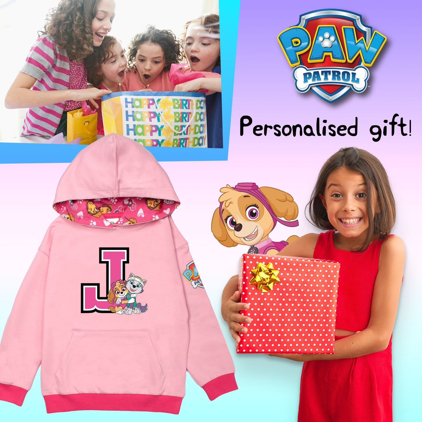 Pat’ Patrouille Sweat à capuche fille- rose