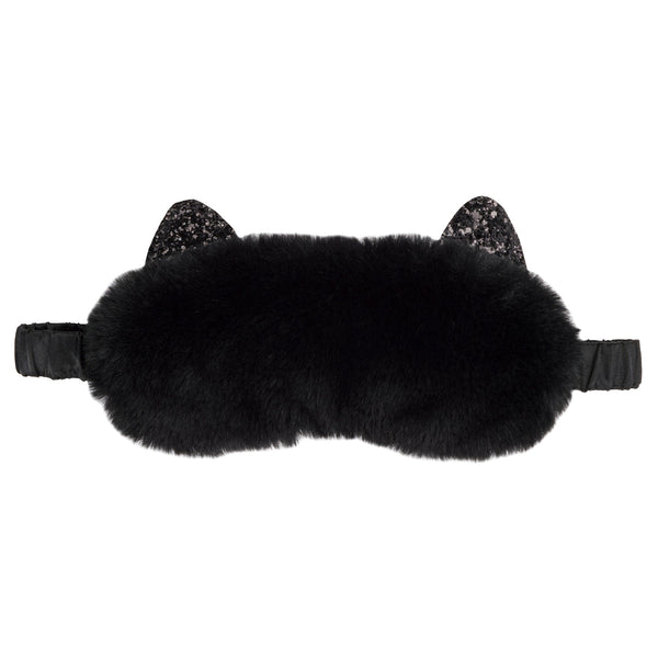 Masque de sommeil peluche – chat noir