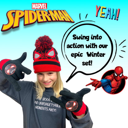 Marvel Spider-Man Winter Hat & Gloves Set garçon