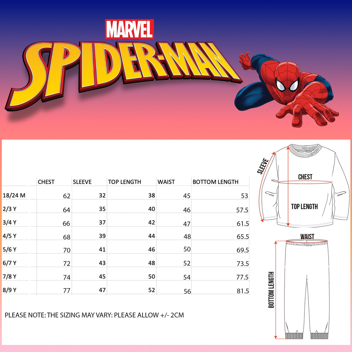 Marvel Spider-Man Pyjama