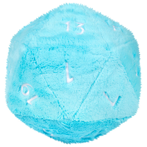 Peluche Squishable – Dé D20 Bleu