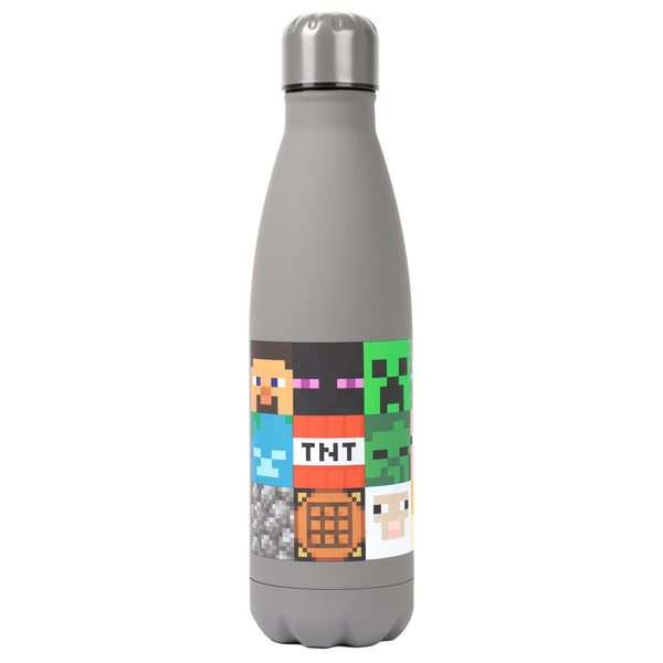 Gourde en acier inoxydable – Minecraft 550 ml – gris