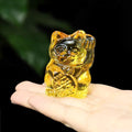 Estatuilla del gato de la suerte amarilla