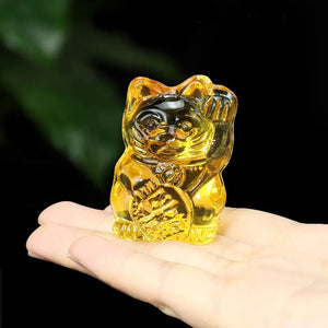 Yellow Lucky Cat Statuette
