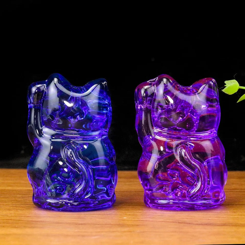 Figurina di gatto fortunato viola