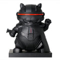 Estatuilla de gato cibernético de la suerte negra