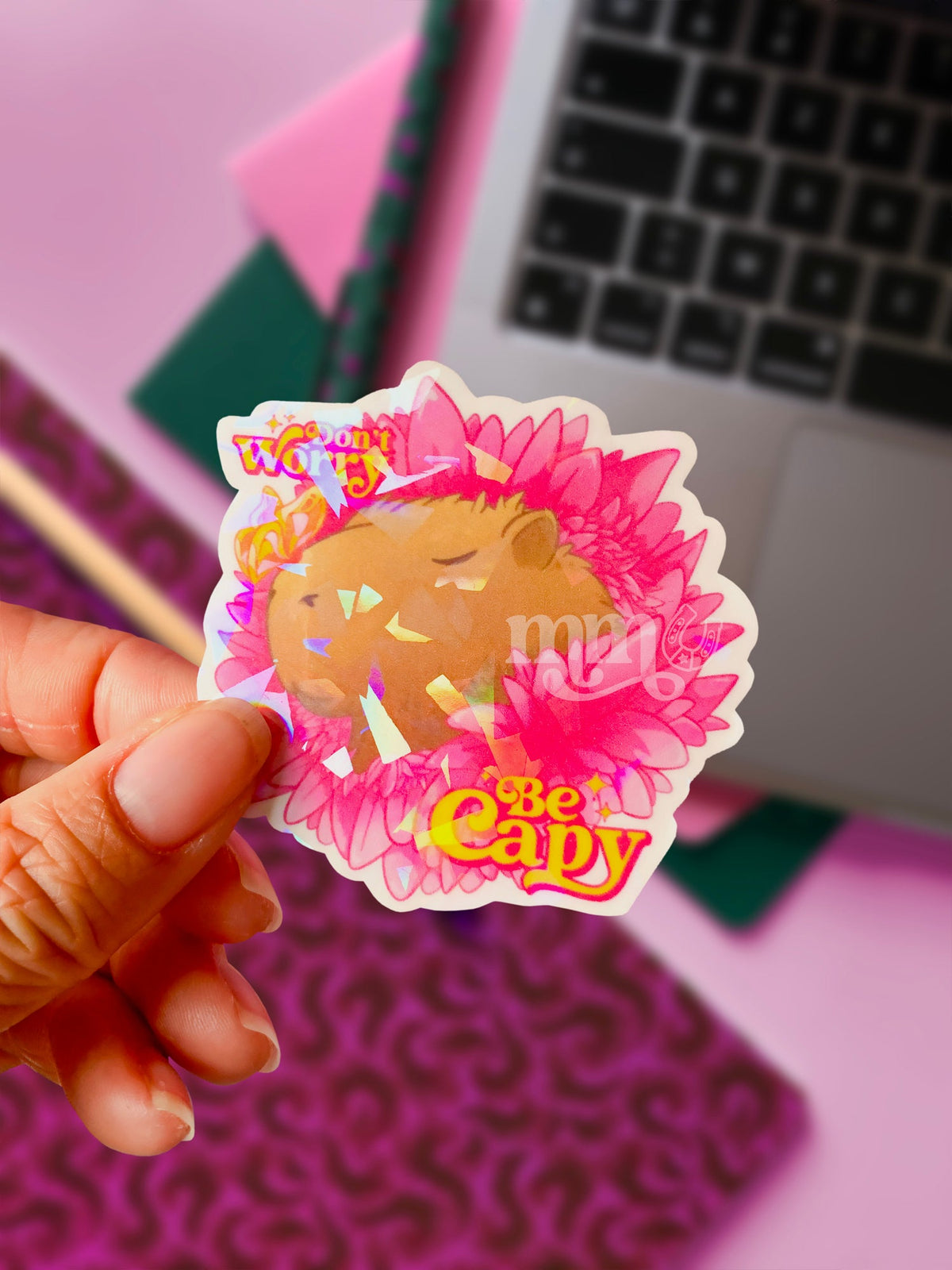 Don’t worry, be Capy | Holographic Sticker