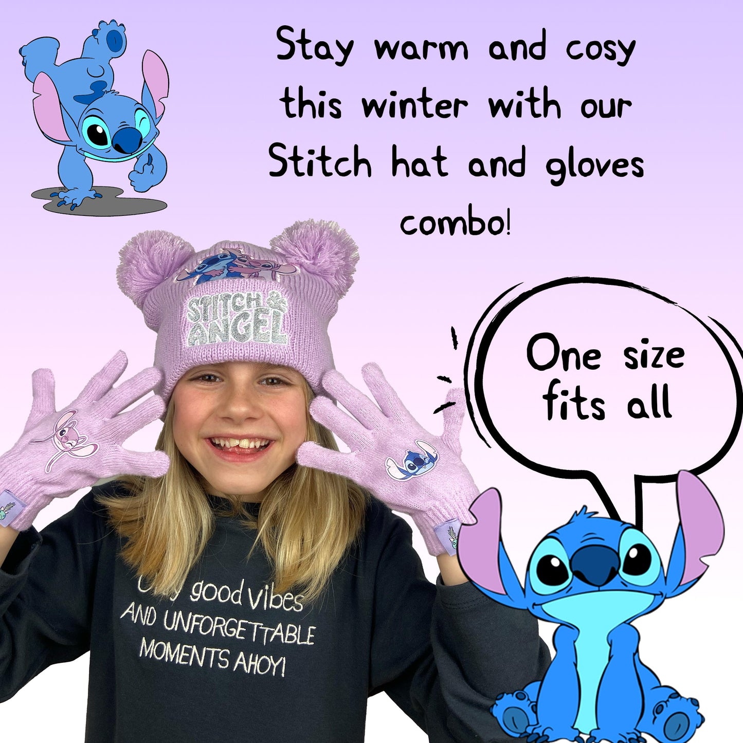 Disney Lilo & Stitch Winter Hat & Gloves Set fille