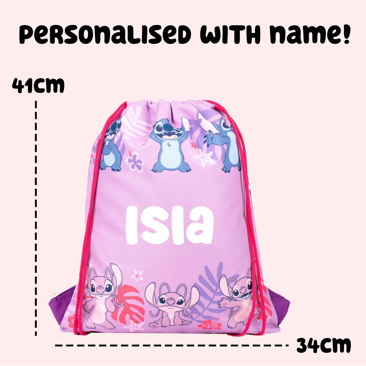 Official Disney Stitch & Angel Sac à cordon | enfant PE Sac