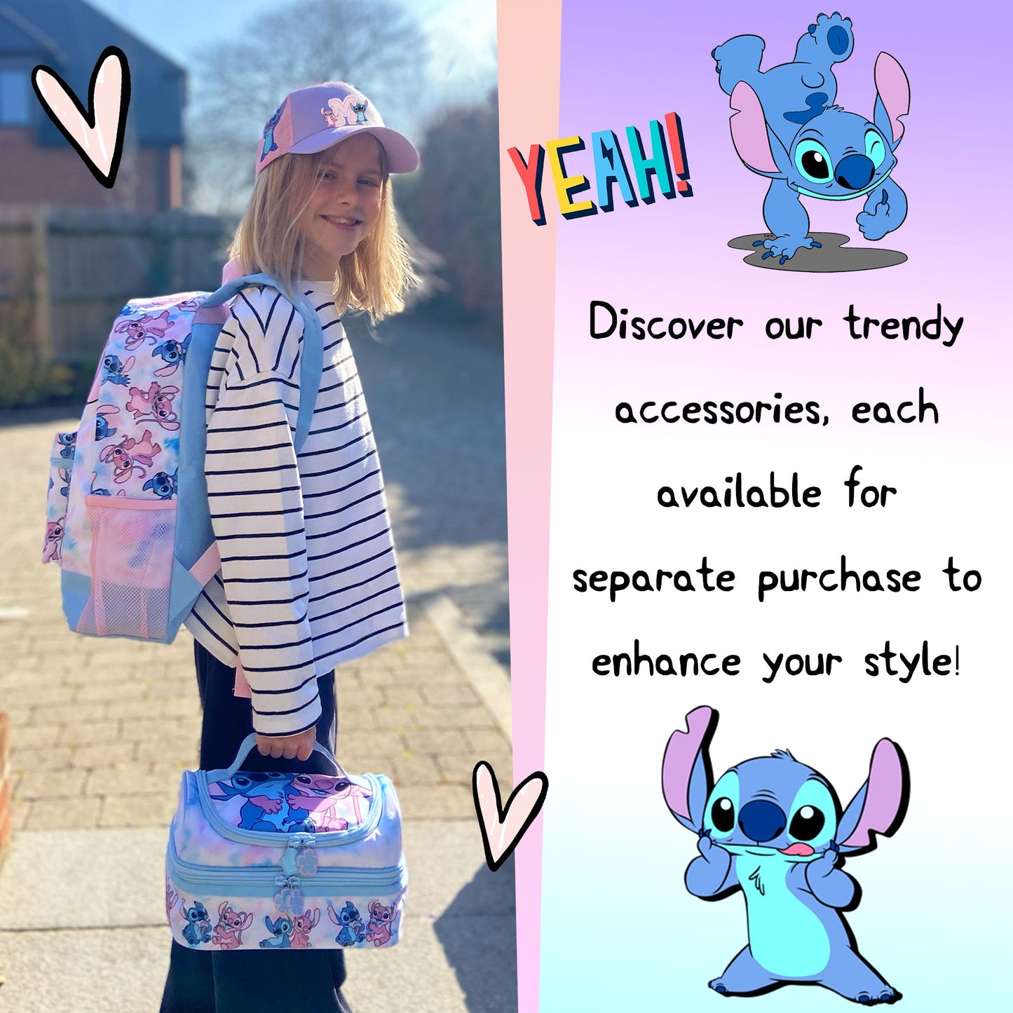 Disney Stitch fille Sac à dos scolaire | Tie Dye enfant Rucksack