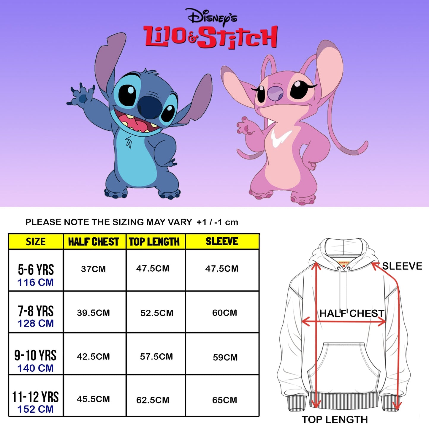 Disney Stitch Sweat à capuche