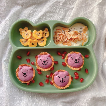Assiette en Silicone Ours Sauge